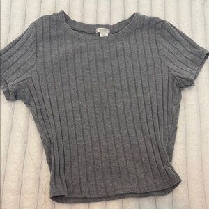 Bozzolo Charcoal Ribbed Crop Top (never worn but no tags)